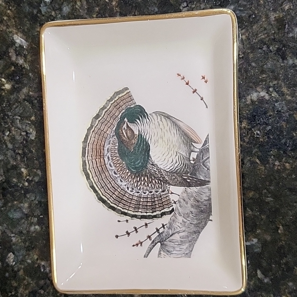 VINTAGE Delano Studios Dennis Puleston Trinket Dish 1960 Rough Grouse
